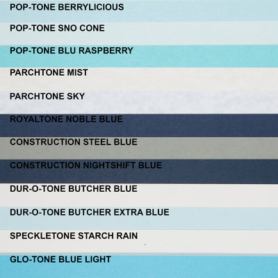 Pastel Blue Color Chart Paper